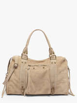 Schoudertas A4 Formaat Velvet Leder Milano Beige velvet VE24095