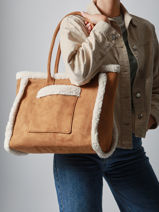 Sac Port paule A4 Sheep David jones Marron sheep CM7876-vue-porte