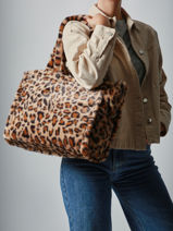 Sac Port paule A4 Fur David jones Marron fur CM7878-vue-porte