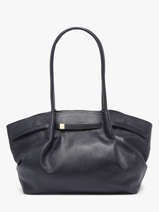 Sac Port paule Caviar Cuir Milano Bleu caviar CA25062