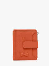 Porte-cartes Porte-monnaie Cuir Nathan baume Orange original n 102N