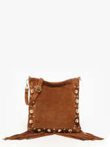 Cross Body Tas Velvet Leder Milano Bruin velvet VE25061