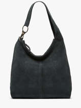 Sac Port paule Leather Cuir Biba Bleu leather JAP2L