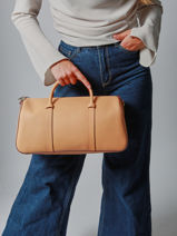 Longchamp Daylong chevron Sac port main Beige-vue-porte