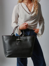 Longchamp Le roseau souple Sac port main Noir-vue-porte