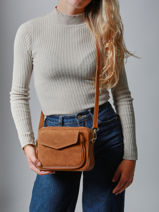 Sac Bandouli�re Velvet Caviar Cuir Milano Marron velvet caviar VC25067-vue-porte