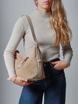 Sac Port paule Velvet Caviar Cuir Milano Beige velvet caviar VC250610-vue-porte