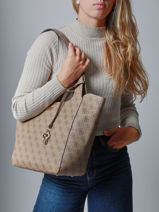 Sac Port paule Calista Guess Marron calista SG733422-vue-porte