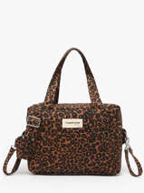 Handtas Mini Darcy Gerecycleerd Katoen Rivedroite Bruin wild tribe MDARCWIL