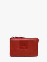 Porte-monnaie Cuir Biba Rouge heritage BT35