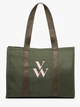 Sac Port paule Cabas Coton Vanessa wu Vert cabas MA0135