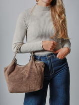 Sac Port paule Velvet Caviar Cuir Milano Marron velvet caviar VC241111-vue-porte