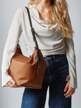 Longchamp Besace longchamp toile Besace Marron-vue-porte