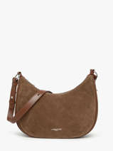 Sac Port paule Suede Cuir Lancaster Marron suede 82