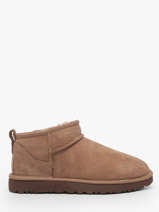 Boots Classic Ultra Mini Uit Leder Ugg Bruin women - 01116109