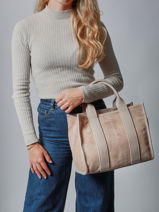Handtas Velvet Caviar Leder Milano Beige velvet caviar VC25063-vue-porte