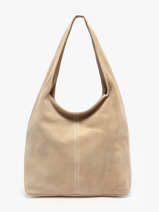 Sac Port� �paule Velvet Cuir Milano Beige velvet VE25065