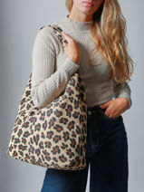 Schoudertas Velvet Leopardo Milano Beige velvet leopardo VL25065-vue-porte