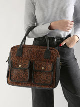 Sac Le Dandy L�opard Cuir Paul marius Multicolore leopard DANDYLEO-vue-porte