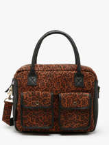 Sac Le Dandy Lopard Cuir Paul marius Marron leopard DANDYLEO