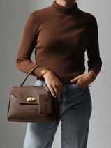 Sac Port Main Mademoiselle Grace Cuir Lancaster Marron mademoiselle grace 102-vue-porte