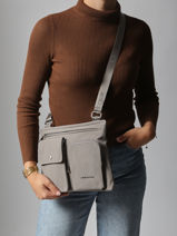 Sac Bandouli�re Lancaster Gris basic pocket 90-vue-porte