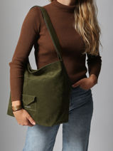 Schoudertas Sudine Kba Lancaster Groen suedine kba 62-vue-porte