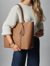 Sac Port paule Nathan Cuir Nathan baume Marron nathan 1-vue-porte
