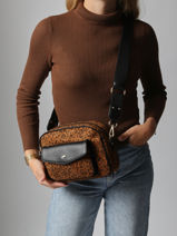 Sac Bandoulire Leonie Polyester Hexagona Marron leonie 5120198-vue-porte