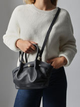Sac  Main Caviar Cuir Milano Bleu caviar CA25063-vue-porte