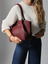 Sac Port paule Galate Cuir Nathan baume Rouge nymphea 3-vue-porte
