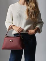 Sac Port paule Freesia Cuir Nathan baume Rouge eden 4-vue-porte