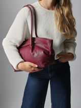 Sac Port paule Caviar Cuir Milano Rouge caviar CA25062-vue-porte