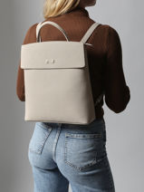 Sac  Dos Cassandra Cuir Nathan baume Beige nathan 22-vue-porte