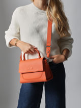 Sac Bandoulire Charlene Cuir Nathan baume Orange event 9-vue-porte