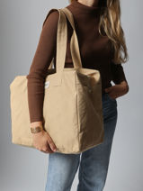 Le Sac Port paule A4 Clestins Coton Recycl Rivedroite Bleu timeless CELESTIM-vue-porte