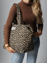 Le Sac Port paule A4 Clestins Coton Recycl Rivedroite Bleu forever wild CELESFOR-vue-porte