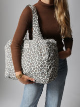 Le Sac Port paule A4 Clestins Coton Recycl Rivedroite Marron into the wild CELESINT-vue-porte