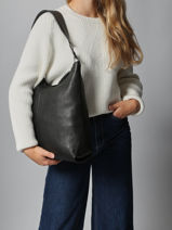 Sac Port paule Leather Cuir Biba Violet leather JAP1L-vue-porte