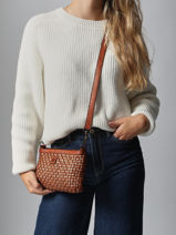 Sac Bandoulire Heritage Cuir Biba Marron heritage KAB9L-vue-porte