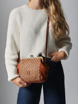 Sac Bandoulire Heritage Cuir Biba Marron heritage KAB21L-vue-porte