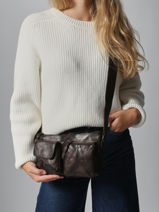 Sac Bandoulire Heritage Cuir Biba Marron heritage KEO1L-vue-porte