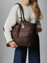 Sac Port paule Heritage Biba Marron heritage PER9L-vue-porte