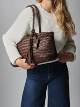 Schoudertas Heritage Leder Biba Rood heritage PER10L-vue-porte