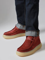 Chaussures Derbies Montante Torhill En Cuir Clarks Rouge men 26183423-vue-porte