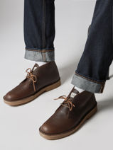 Bottines Desert En Cuir Clarks Marron men 26183363-vue-porte