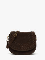 Sac Bandouli�re Velvet Cuir Milano Marron velvet VE25062