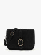 Sac Bandouli�re Velvet Cuir Milano Noir velvet VE25063
