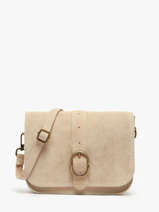 Sac Bandouli�re Velvet Cuir Milano Beige velvet VE25063