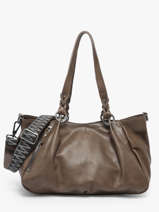 Sac Port� �paule Vintage Cuir Mila louise Marron vintage 3826C